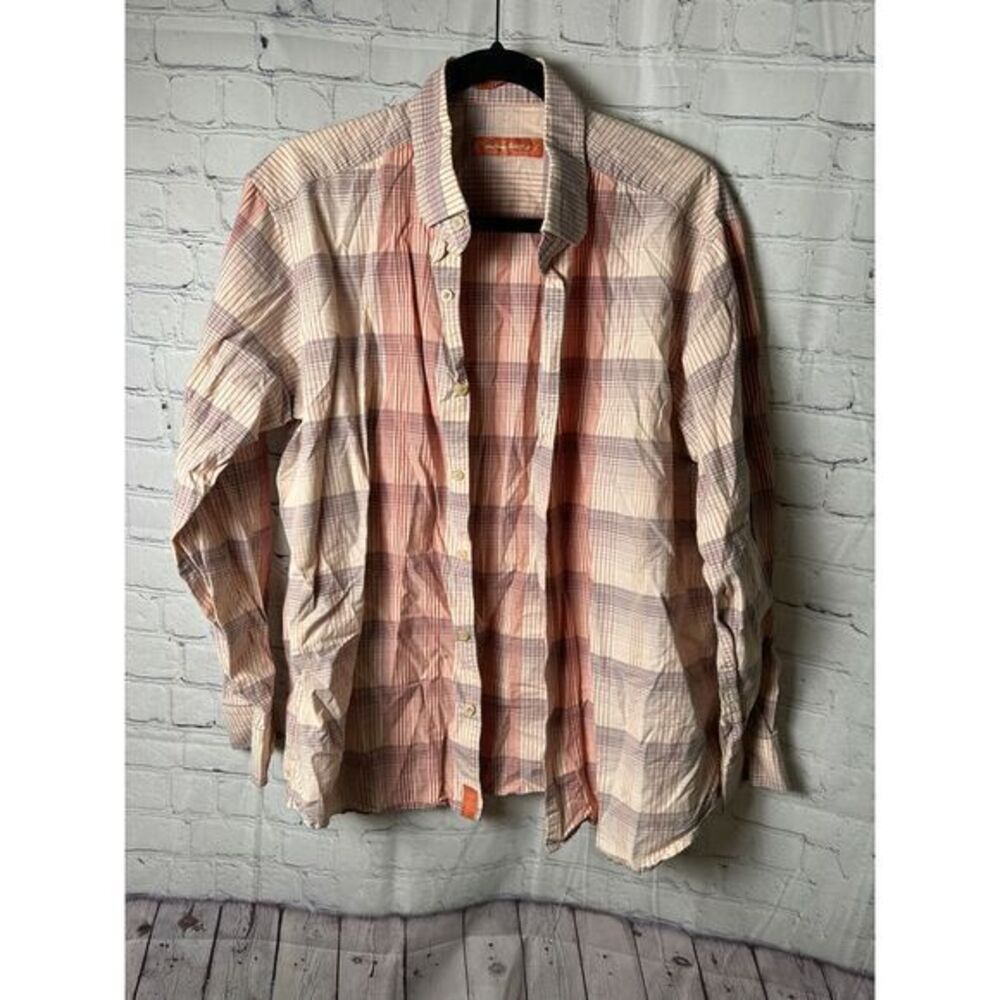 Tommy Bahama Silk blend Plaid Button-Down Shirt Casual‎ Long Sleeve Cotton